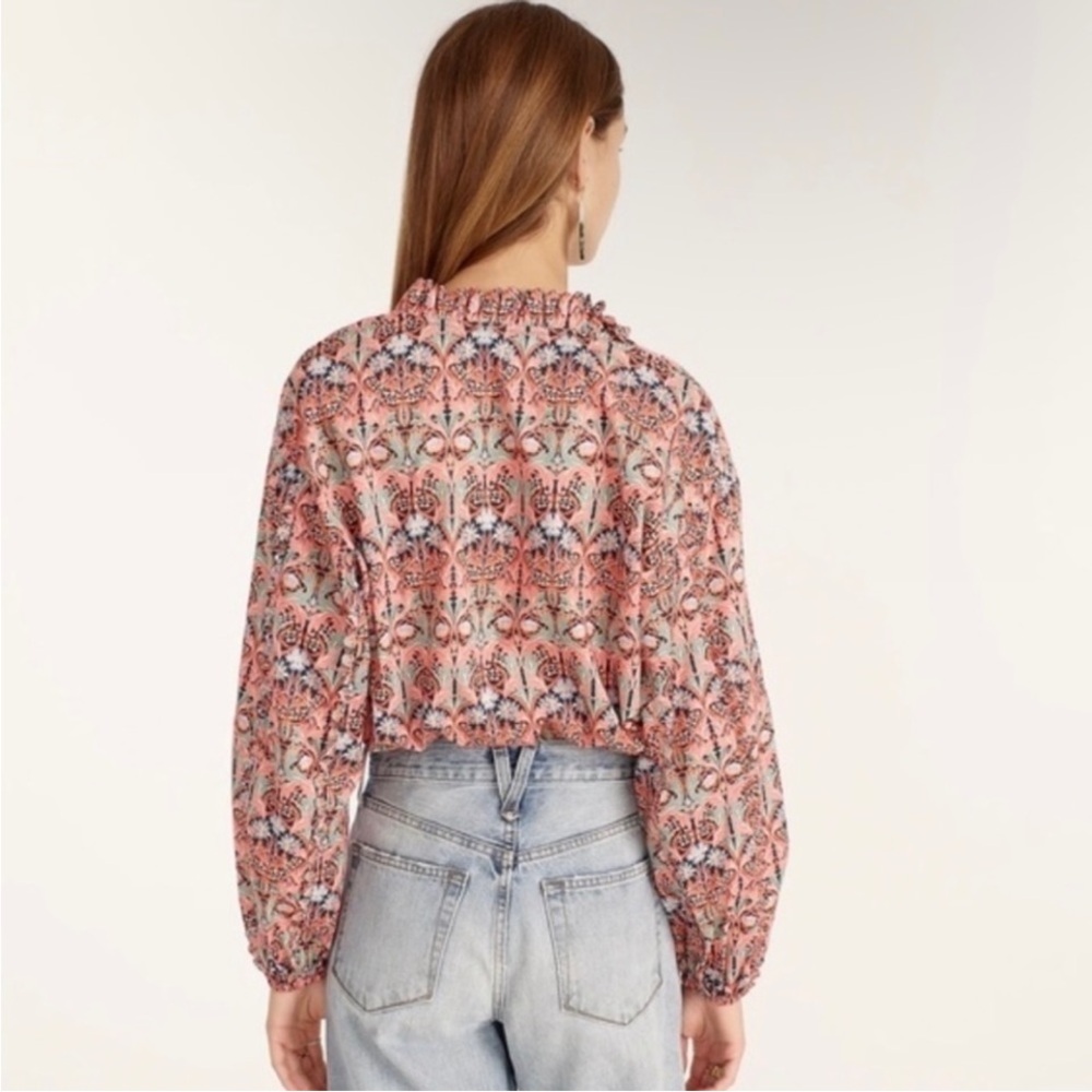 J. Crew Pink Floral Printed Peasant Blouse - Picture 3 of 16